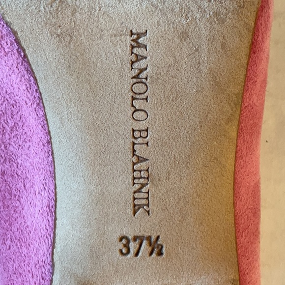 Manola Blahnik pink suede mule size 37.5 (US 7.5) - Picture 8 of 9